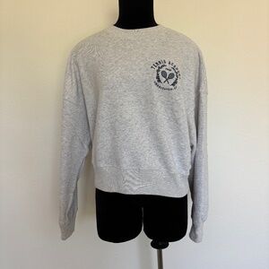 Abercrombie & Fitch Soft Gray Tennis Academy Crewneck Sweater